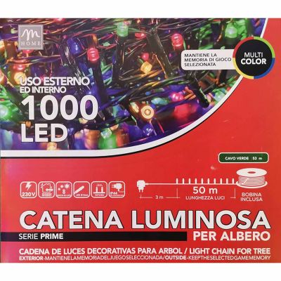 CATENA LUMINOSA 1000 LED MULTICOLORE MILK WAY 8 GIOCHI 53M 64889