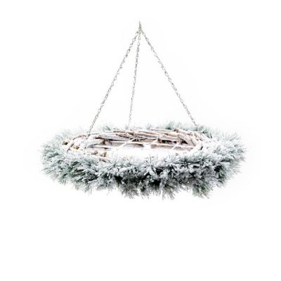 CORONA DA APPENDERE SNOW diametro 55 h. 10cm 62651