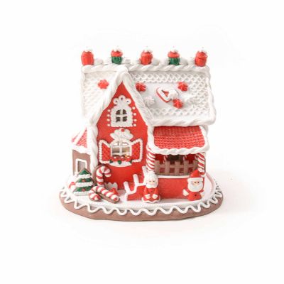 GINGERBREAD CASA IN ARGILLA MORBIDA CON LUCI H23CM 95432