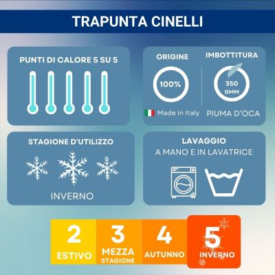 CINELLI TRAPUNTA INVERNALE UNA PIAZZA E 1/2 IN PIUMA D'OCA