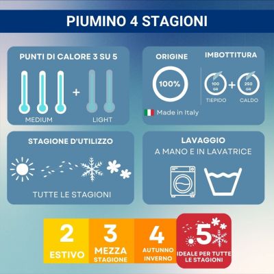 SEASON INTERNO PIUMINO 4 STAGIONI SINGOLO TESSITURA ZAMBAITI