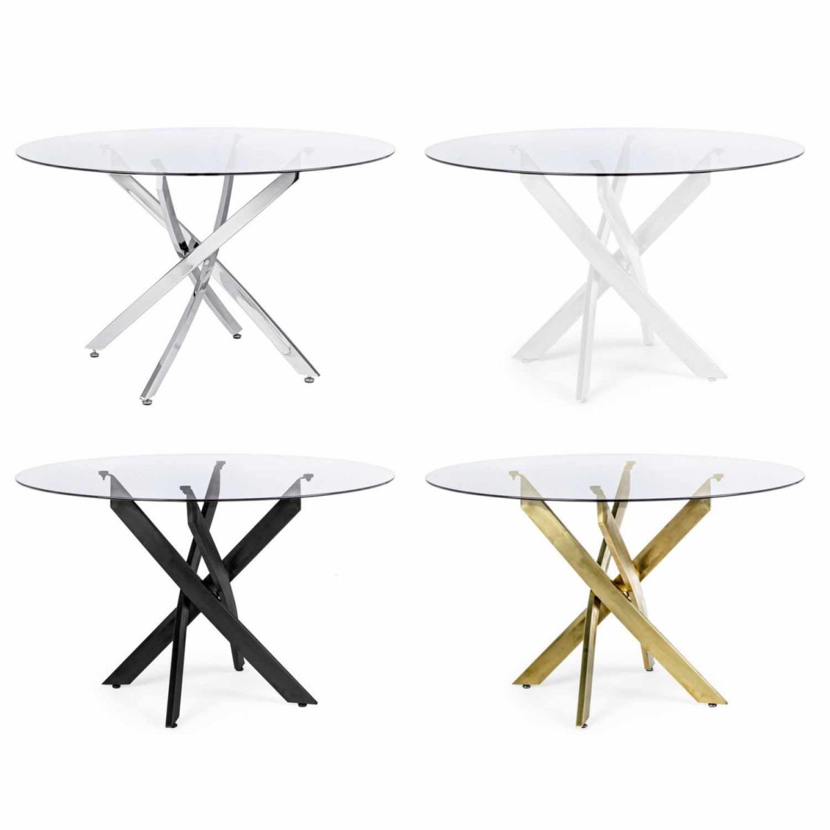 TAVOLO GEORGE IN VETRO TRASPARENTE 0733500 BIZZOTTO 120cm