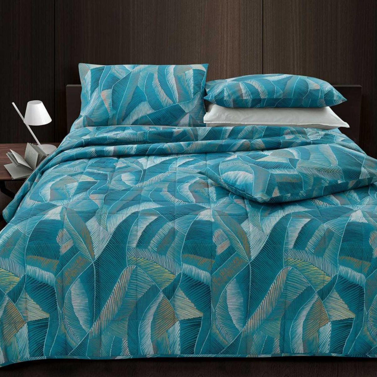 Copriletto Trapuntato Singolo In Microfibra - Verde/Verdino Double-Face - Estivo E Leggero - Foto 9