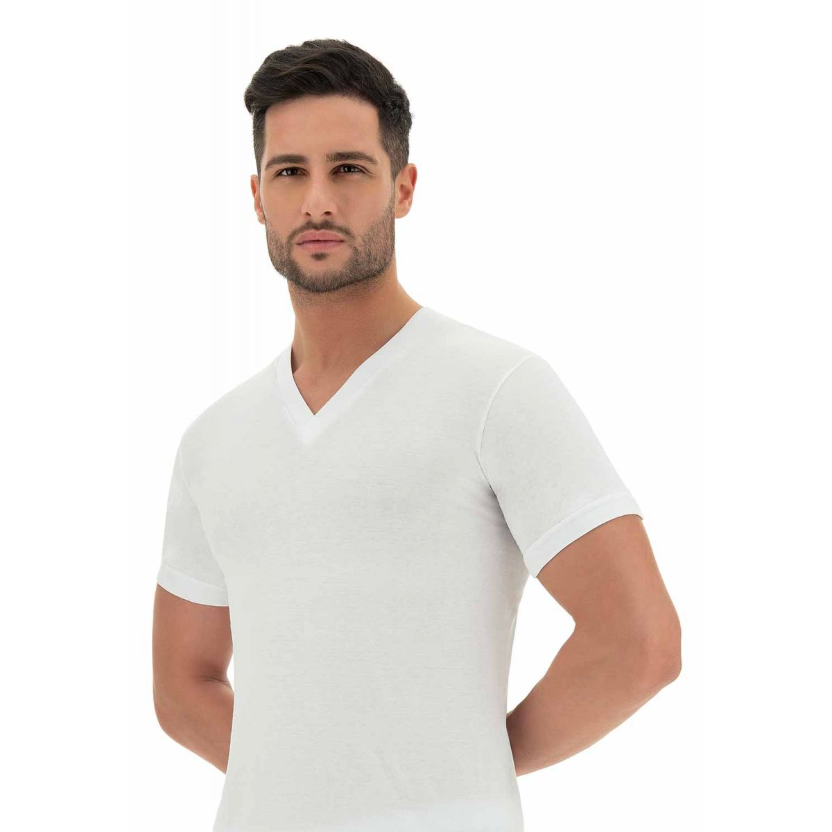 MAGLIA MEZZA MANICA SCOLLO A V CAGI 1305