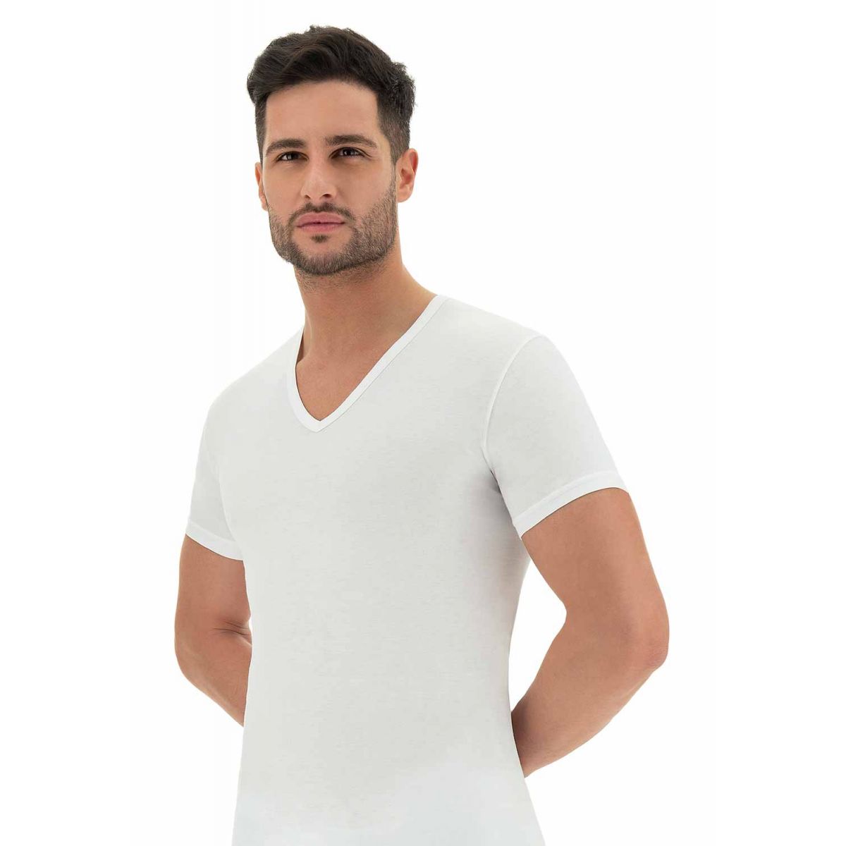 MAGLIA MEZZA MANICA SCOLLO A V CAGI 5326