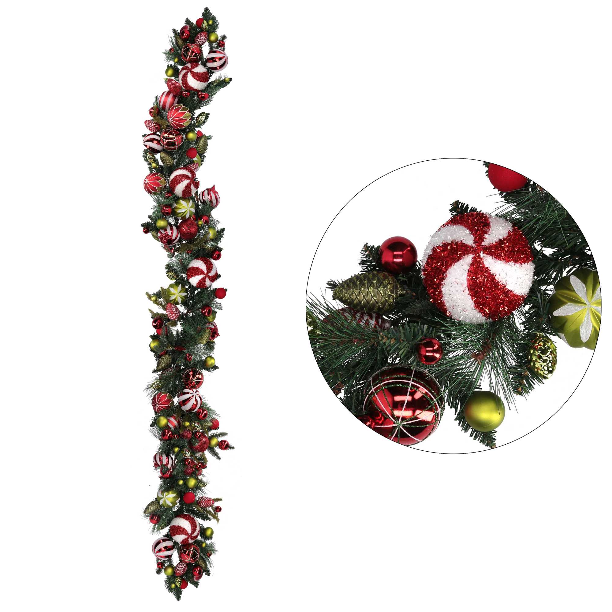 FESTONE CON SFERE ROSSO VERDE CM170 638646