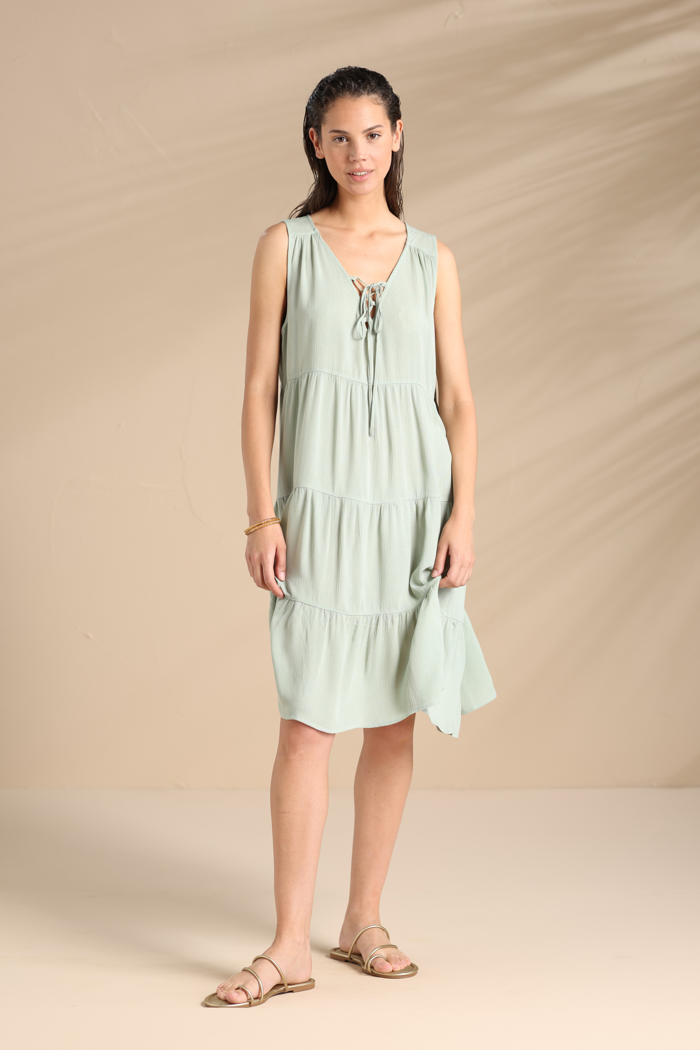 ABITO DONNA COTONE SPALLA LARGA LA003550 NOIDINOTTE LEAF