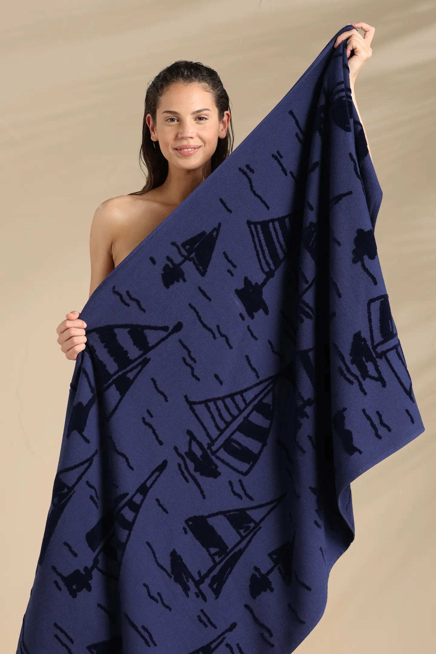 TELO MARE SPUGNA VELOUR RASATO AE000524 MEDIEVAL BLUE