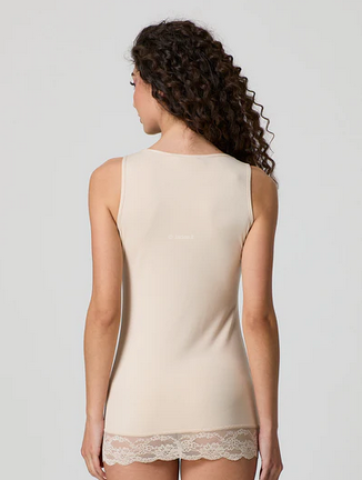 CANOTTA CON PIZZO IN COTONE MODAL SPALLA LARGA JADEA 4328 CIPRIA