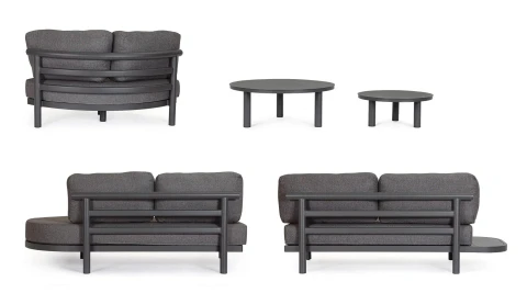 SET SALOTTO ANGOLARE CON CUSCINI HERCULES ANTRACITE