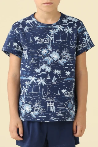 PIGIAMA BAMBINO COTONE MEZZA MANICA FE002638 MEDIEVAL BLUE