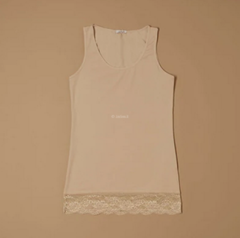CANOTTA CON PIZZO IN COTONE MODAL SPALLA LARGA JADEA 4328 CIPRIA