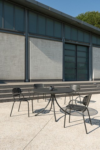 TAVOLO TONDO DIAMETRO 105 5 POSTI 1814 FERRO ANTICO LAMIERA PIENA