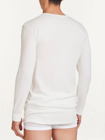 MAGLIA SINTONIA MANICA LUNGA GIROCOLLO RAGNO 065459 BIANCO LANA