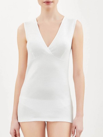 MAGLIA SINTONIA SPALLA LARGA FORMA SENO RAGNO 072454 BIANCO LANA