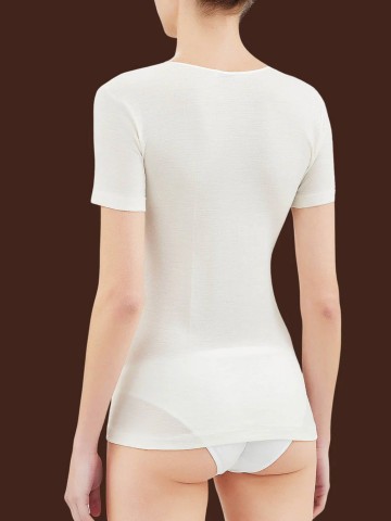 MAGLIA MERINOSETA MEZZA MANICA GIROCOLLO RAGNO 074027 BIANCO LANA