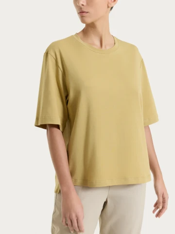Maglietta boxy tinta unita in Ultralight DN17TO KHAKI