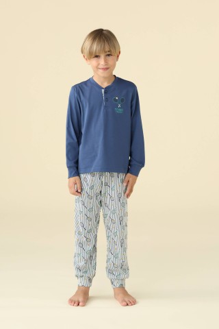 PIGIAMA BAMBINO COTONE MANICA LUNGA FE002633 NOIDINOTTE ENSIGN BLUE