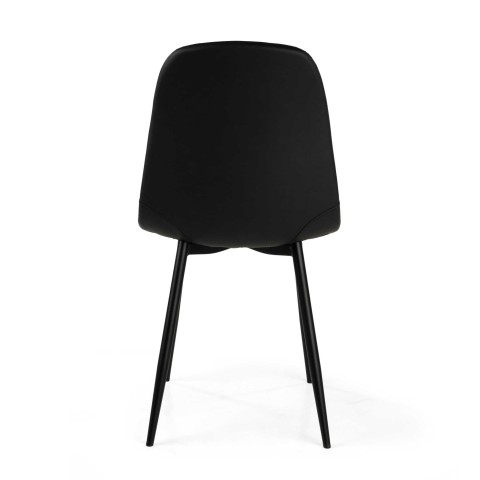 Sedia ecopelle Jacky nero cm43x55h48/86