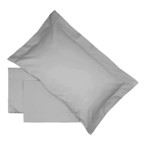 COMPLETO LENZUOLO MATRIMONIALE IN RASO THE JEWEL GRIGIO SCURO