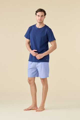 PIGIAMA UOMO COTONE Mezza manica FC003276 noidinotte MEDIEVAL BLUE