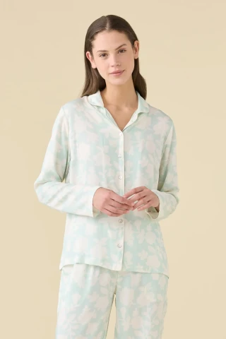 PIGIAMA DONNA VISCOSA MANICA LUNGA FA009678 CLOUD GREEN