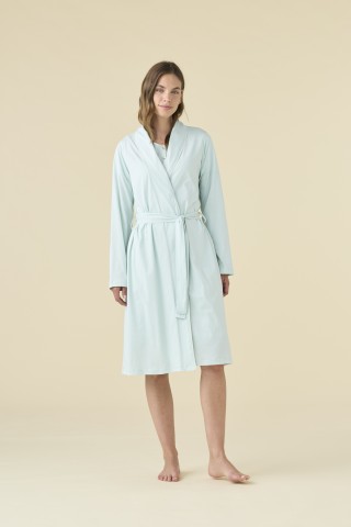 VESTAGLIA DONNA COTONE MANICA LUNGA GE003104 NOIDINOTTE SALVIA