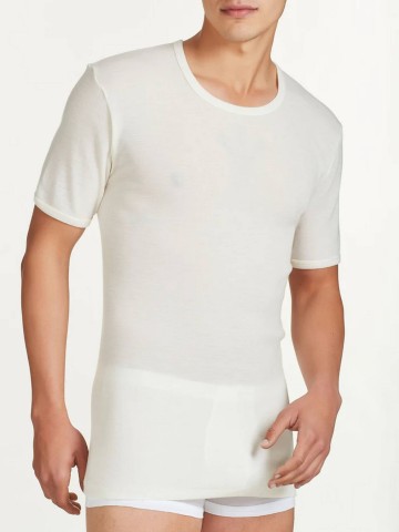 MAGLIA 100MERINO MEZZA MANICA GIROCOLLO RAGNO 060037 BIANCO LANA