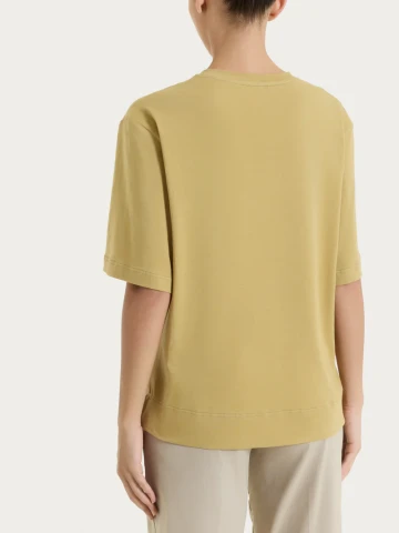 Maglietta boxy tinta unita in Ultralight DN17TO KHAKI
