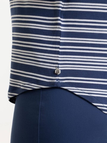 Maglietta a righe alternate scollo a barchetta in Viscosa Summer DT13TB RAGNO FANT. OCEANA