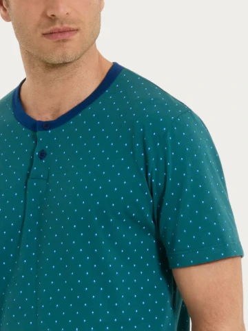 Pigiama trittico con micro rombi in Jersey di Cotone UA23NT FANT. BAYBERRY