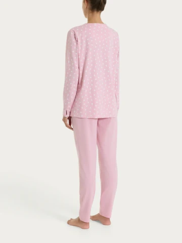 PIGIAMA DONNA MANICA LUNGA APERTO DT04N6 RAGNO CAMEO PINK