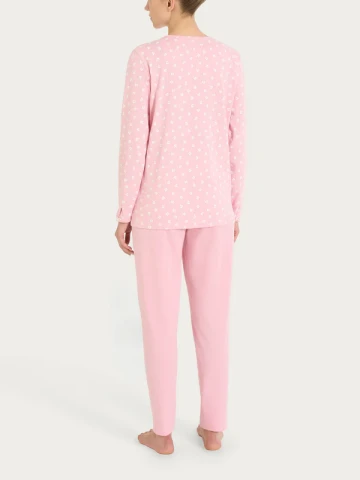 PIGIAMA DONNA Manica lunga SERAFINO DT04NU ragno CAMEO PINK