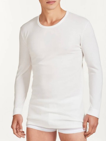 MAGLIA SINTONIA MANICA LUNGA GIROCOLLO RAGNO 065459 BIANCO LANA