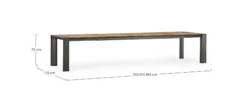 CAMERON TAVOLO ALLUNGABILE 253/319/384X110 ANTRACITE BIZZOTTO