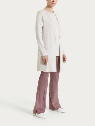 Cardigan lungo aperto in Summertime DM99MN CHAMPIGNON