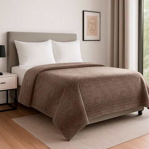 TRAPUNTINO VELVET MATRIMONIALE SUPER PROMO BEIGE