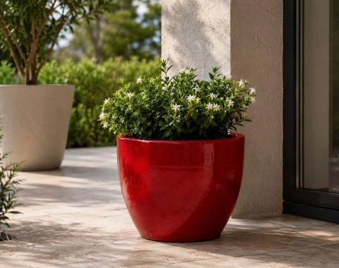 VASO CERAMICA SHANGAI S 30X27H ROSSO