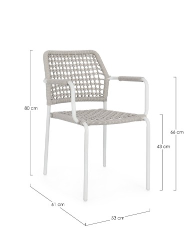 SEDIA CON BRACCIOLI RAJADA BIANCO 0666031