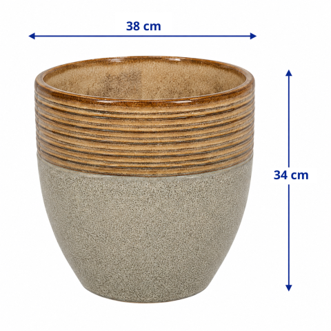 VASO CERAM CORSICA XL D38X34H BIC.TERRA