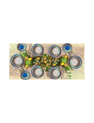 TAVOLA 18 PZ CITRUS BLU PORCELLANA 52475