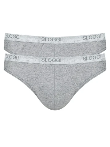 BASIC SLIP MINI PACCO DOPPIO SLOGGI 10020414 UOMO GRIGIO