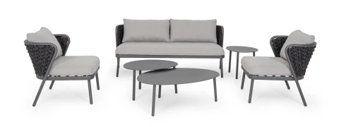 HARLOW POLTRONA ANTRACITE CON CUSCINO 0663581 BIZZOTTO