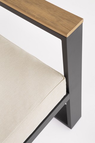 SET 4 SALOTTO CON CUSCINO LEANDRO ANTRACITE -BEIGE 0663881 BIZZOTTO