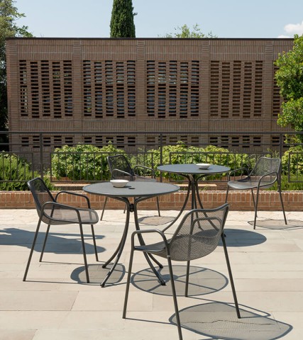 TAVOLO TONDO DIAMETRO 105 5 POSTI 1814 FERRO ANTICO LAMIERA PIENA