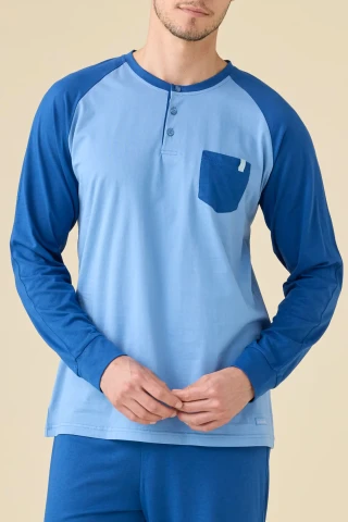 PIGIAMA UOMO PLUS COTONE FC003293 BLUE RIVIERA