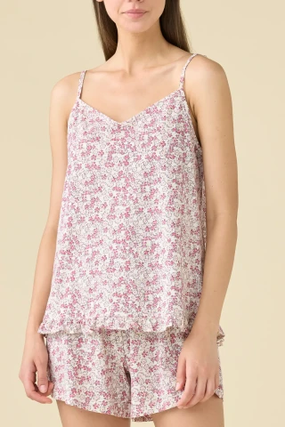 PIGIAMA DONNA COTONE BRETELLINA FA009635 GLICINE