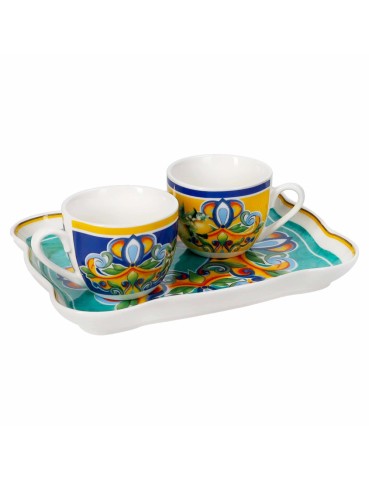 TETE A TETE CITRUS SET IN PORCELLANA CON VASSOIETTO E 2 TAZZINE BRANDANI 52782