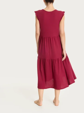 ABITO DONNA CON MANICHINA DQ58D3 BEET RED