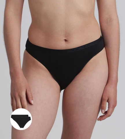 Pacco da 2 slip sgambati neri Cotone Bio NERO
